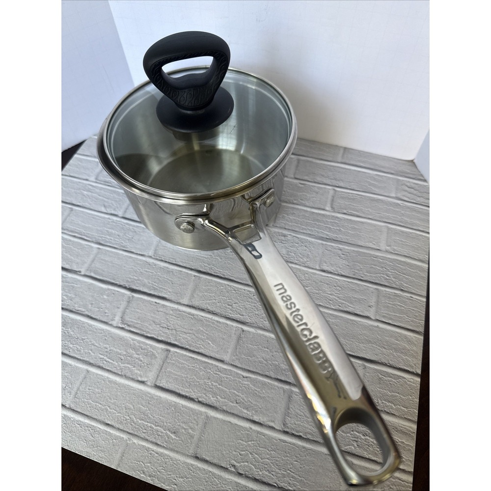 Masterclass Premium Cookware Stainless Steel Sauce Pan 1.5 L‎ W\ Lid Induction